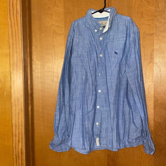 L.O.G.G. Label Of Graded Goods Blue Long Sleeve Button-Up Shirt Boy's Size L - Picture 7 of 7